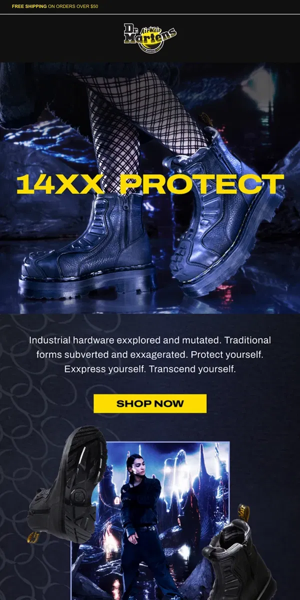 Email from Dr. Martens. LIMITED DROP: PROTECT PACK