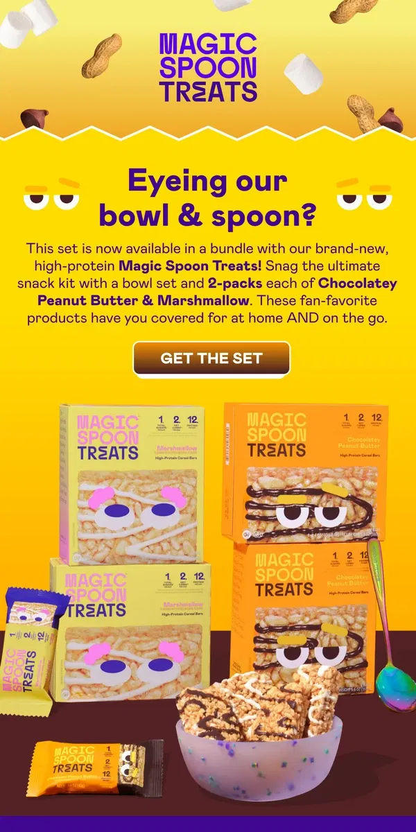 Email from Magic Spoon Cereal. Bundle our fan-fave bowl with Treats!