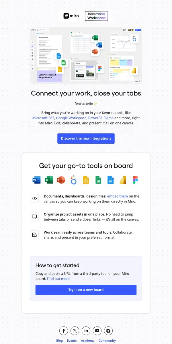 Email from Miro. The integrations you’ve been waiting for are here