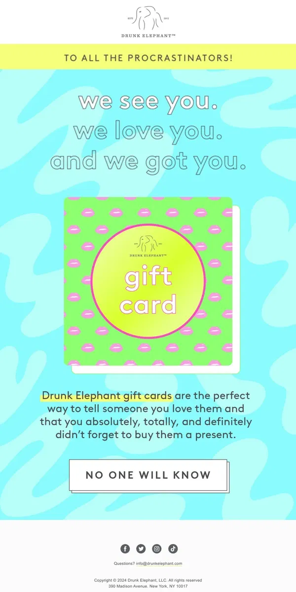 Email from Drunk Elephant. Wait, really!?