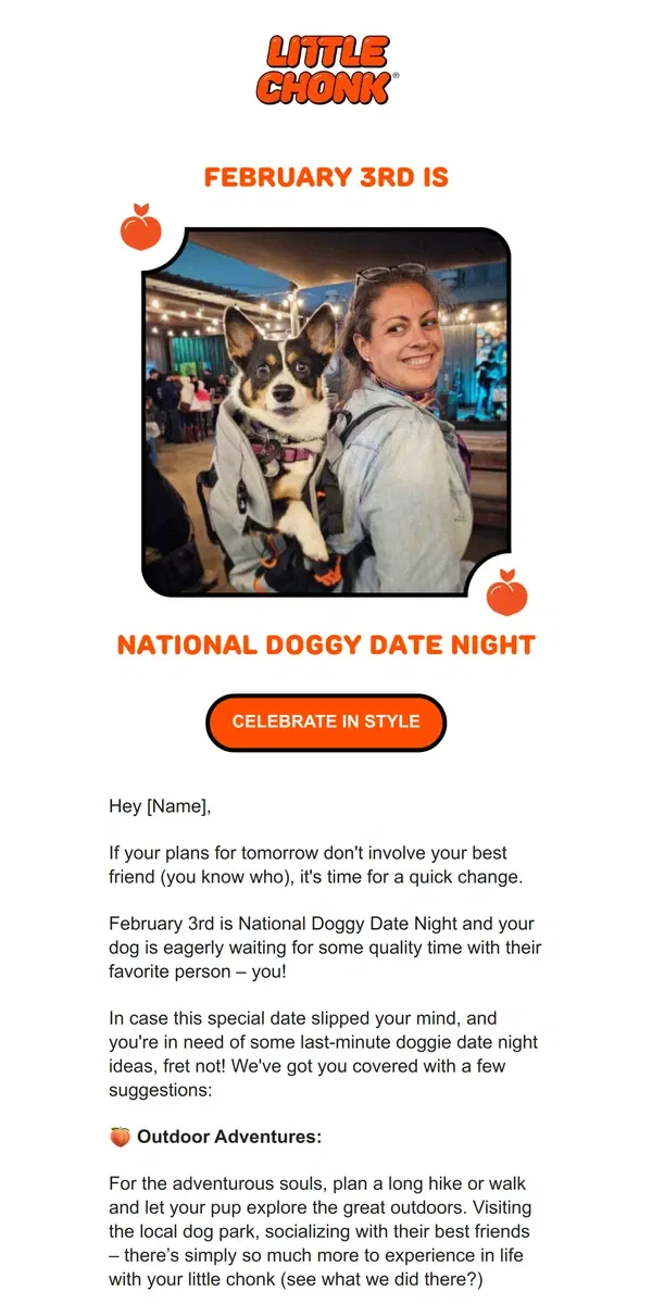 Email from Little Chonk. Have you saved this special date?