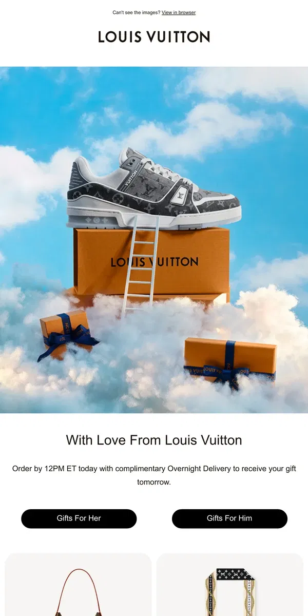 Email from Louis Vuitton. Final Hours For Valentine's Day Gifts