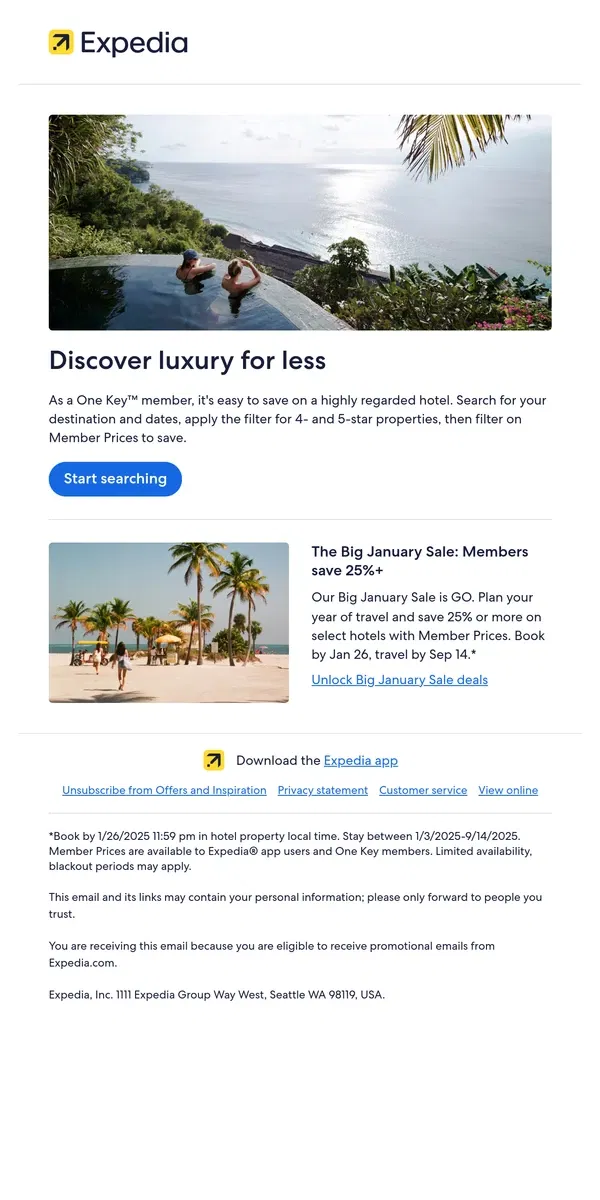 Email from Expedia. Find luxury hotels without luxury prices