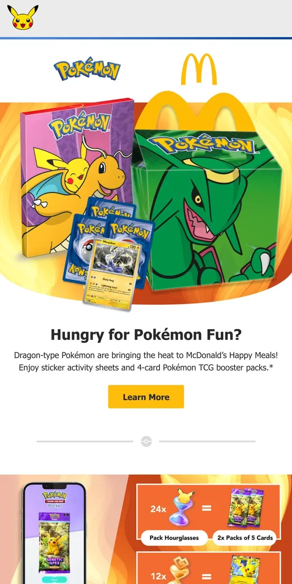 Email from Pokémon. 🍔 Pokémon Returns to McDonald’s 🍟