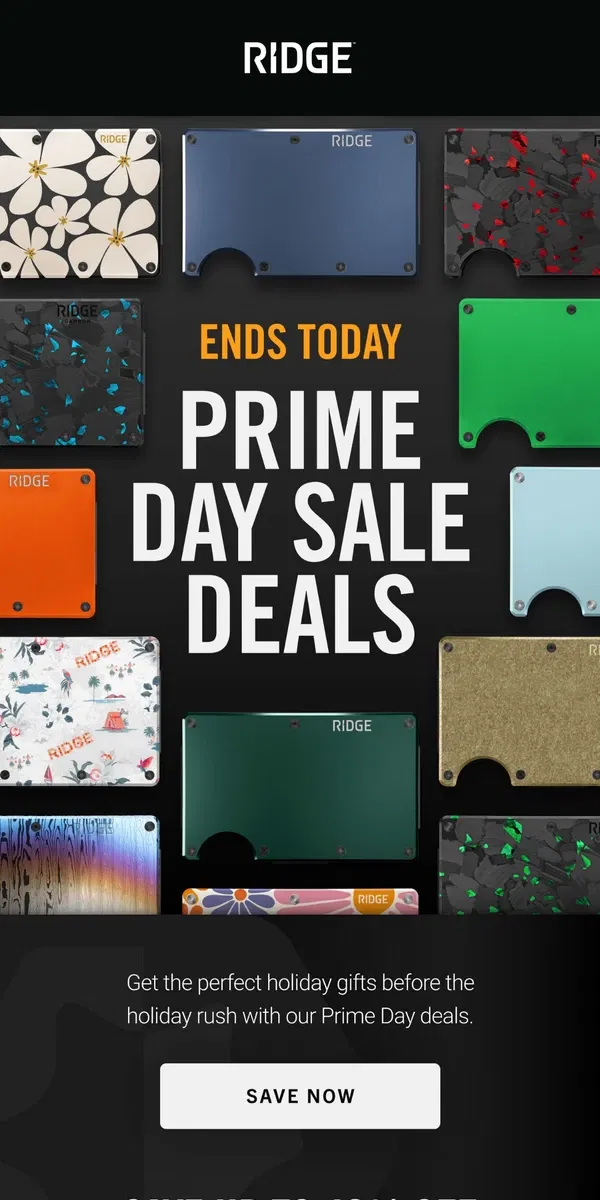 Email from The Ridge. Prime Offers End Today