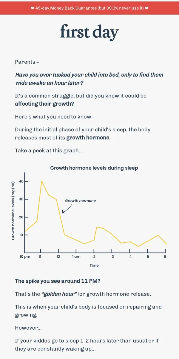 Email from First Day. How sleep could be affecting your child’s growth