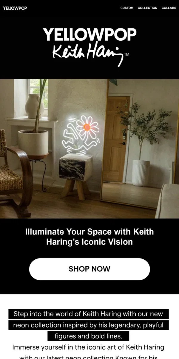 Email from Yellowpop. Bring Keith Haring’s Iconic Art to Life