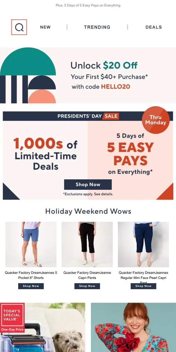 Email from QVC. ❤️💙 Presidents' Day Sale Is On