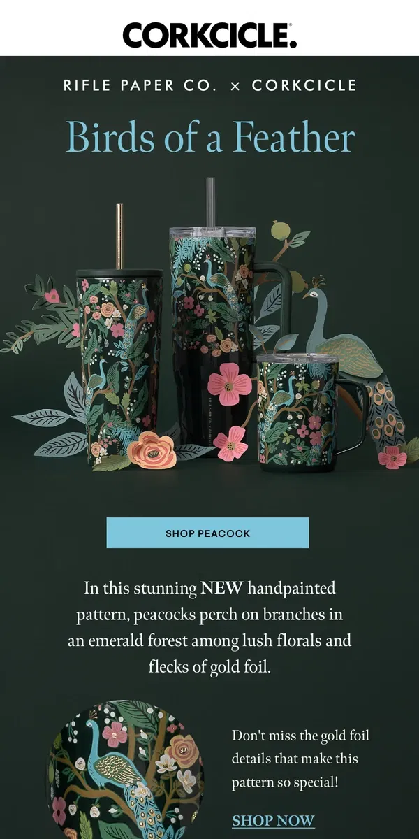 Email from CORKCICLE. NEW To Our Rifle Paper Co. Collection…