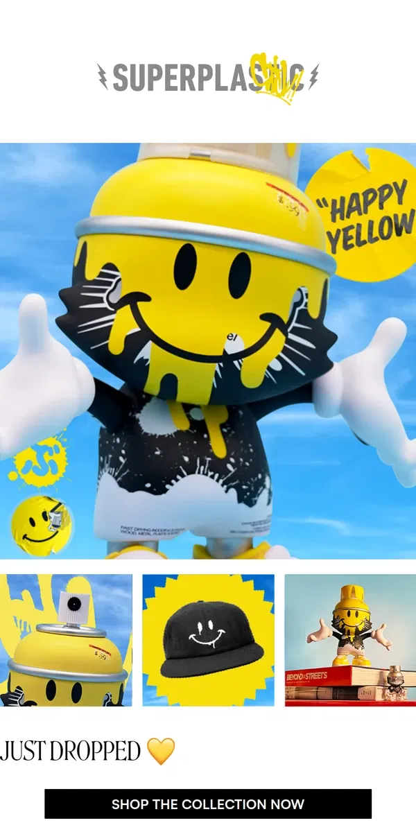 Email from Superplastic. HAPPY YELLOW BY OG SLICK IS HERE!