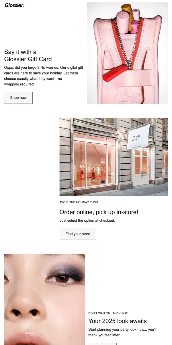 Email from Glossier. The gift everybody will love