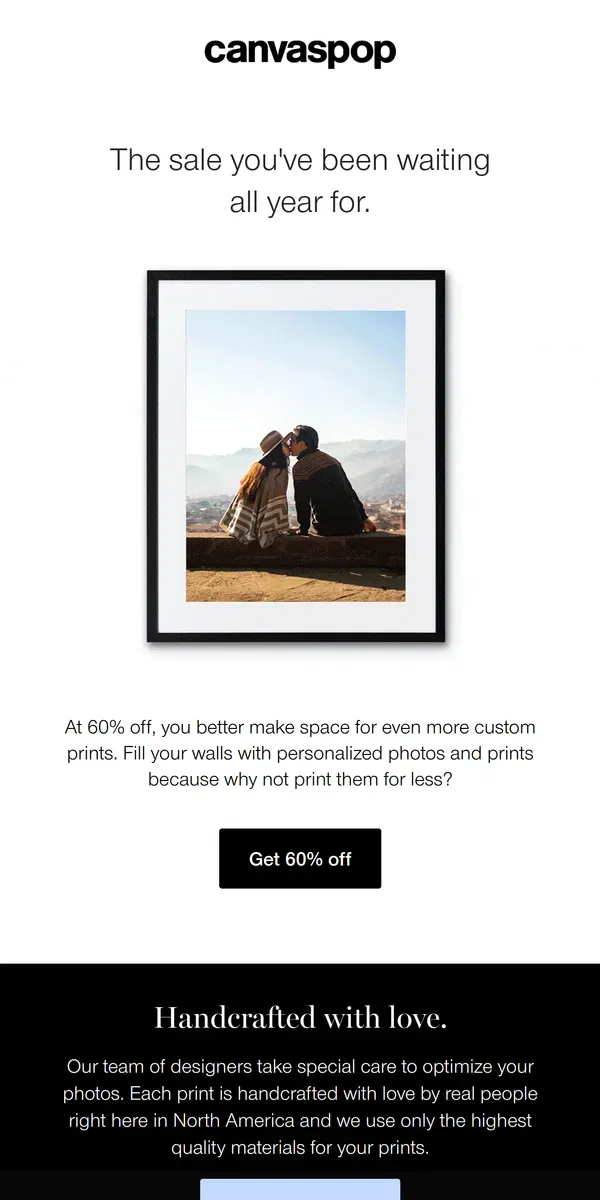 Email from Canvaspop. This Black Friday, it’s personal.