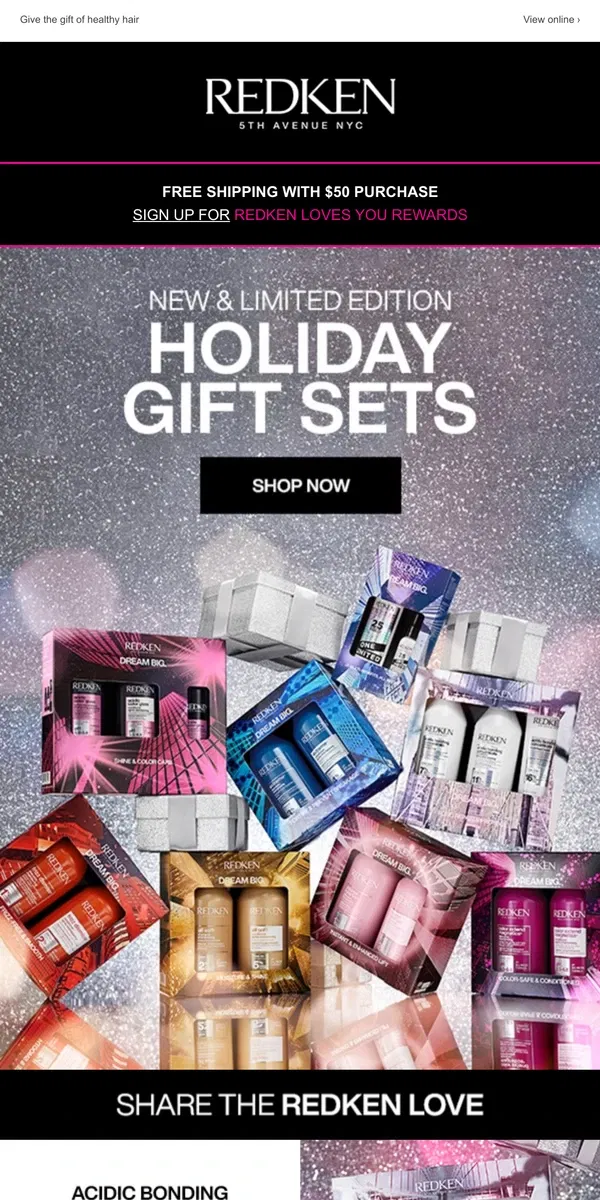 Email from Redken. Exclusive Gift Sets are Here