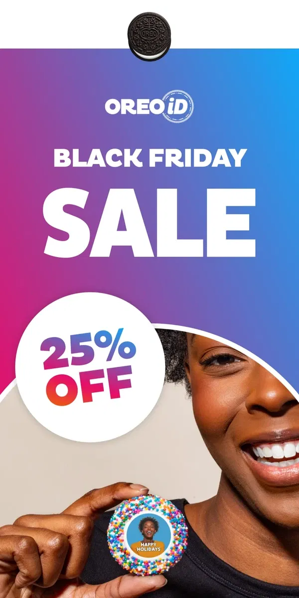 Email from OREO. Sweeten Your Black Friday With 25% Off