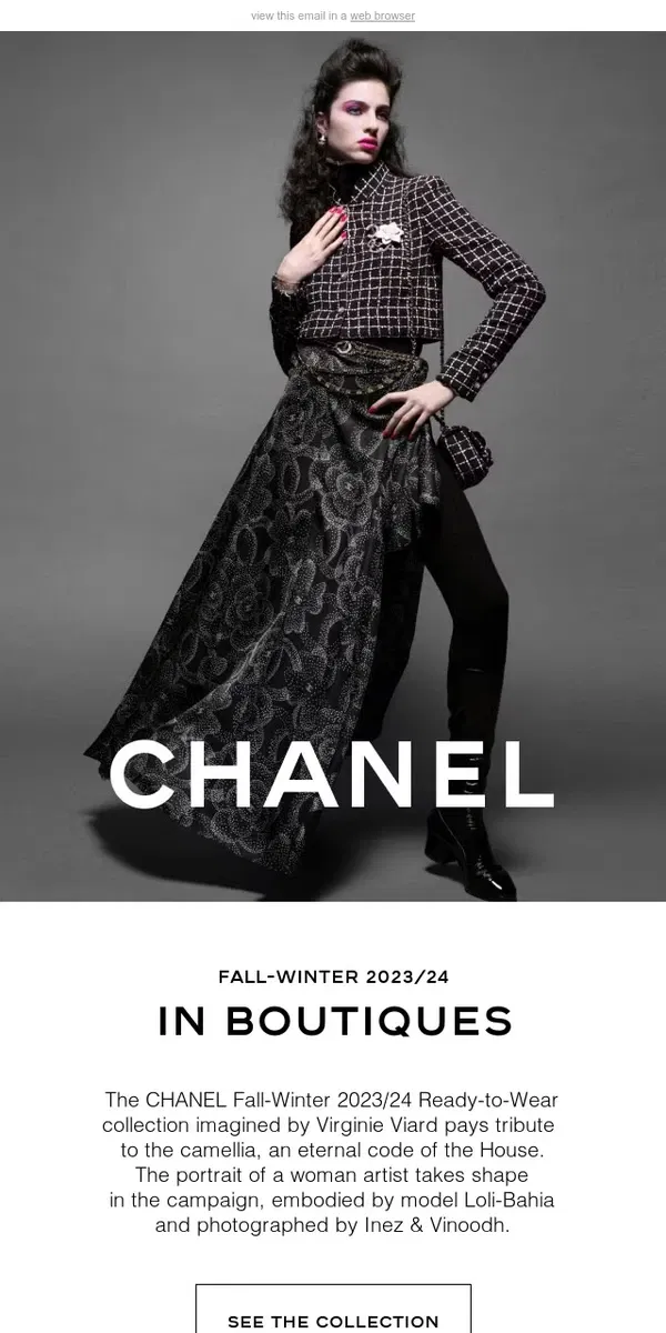 Email from Chanel. The CHANEL Fall-Winter 2023/24 Ready-to-Wear Collection