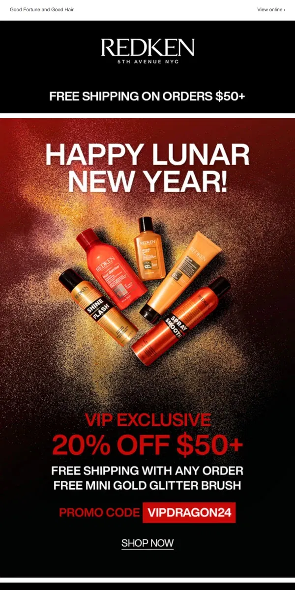 Email from Redken. 🎆 Hey VIP, Get Early Access to These Savings!