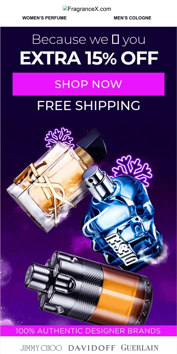 Email from FragranceX. Gucci Guilty use this promo code!