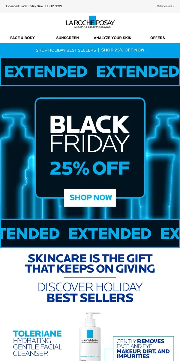 Email from La Roche-Posay. LAST CALL: BLACK FRIDAY SALE