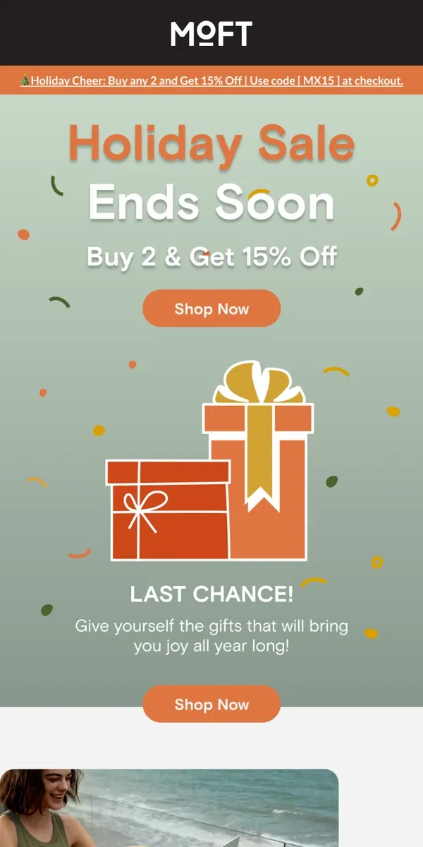 Email from MOFT. Hurry! Holiday Sale Ends Soon.