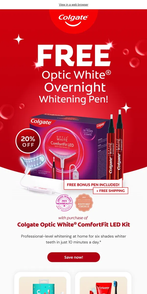 Email from Colgate. ✨Get your free teeth-whitening pen!✨