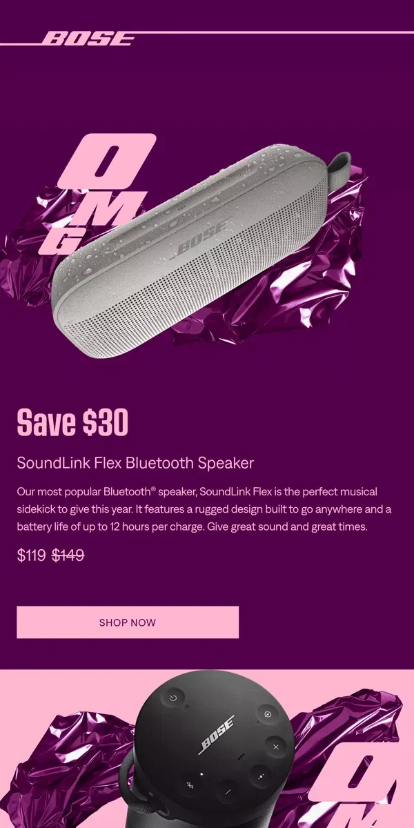 Email from Bose. Save up to 40% on our best speakers!