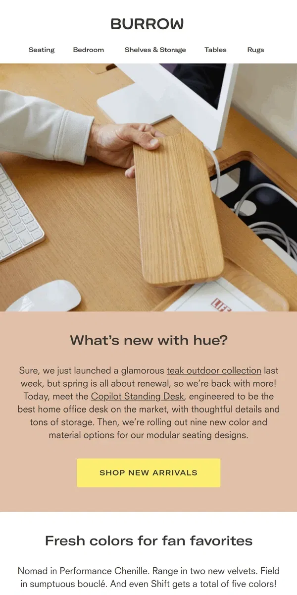 Email from Burrow. What’s new with hue?