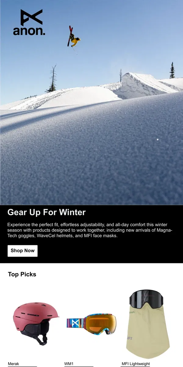 Email from Burton. Must-Have Winter Essentials