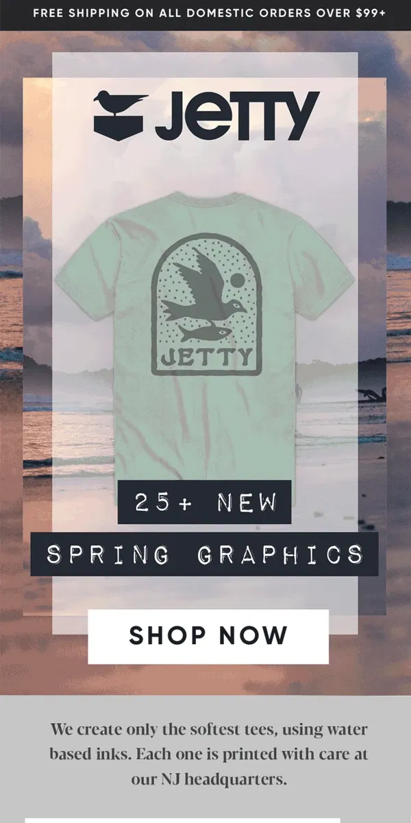 Email from Jetty. New Arrivals: Spring Graphics