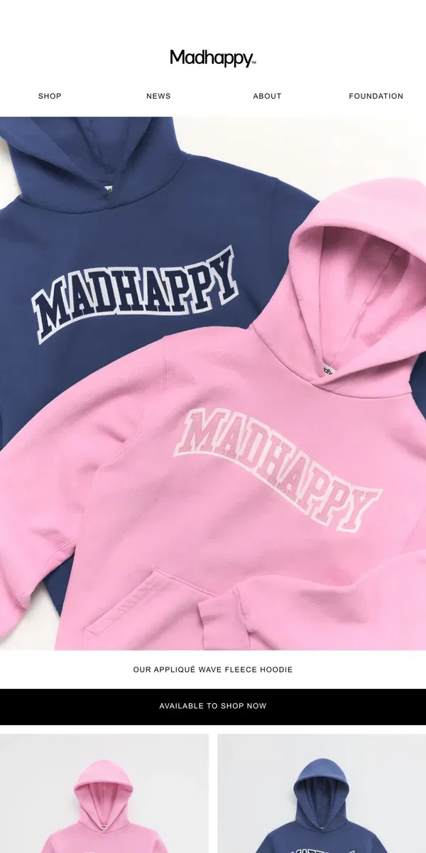 Email from Madhappy. Appliqué Wave Fleece Hoodie