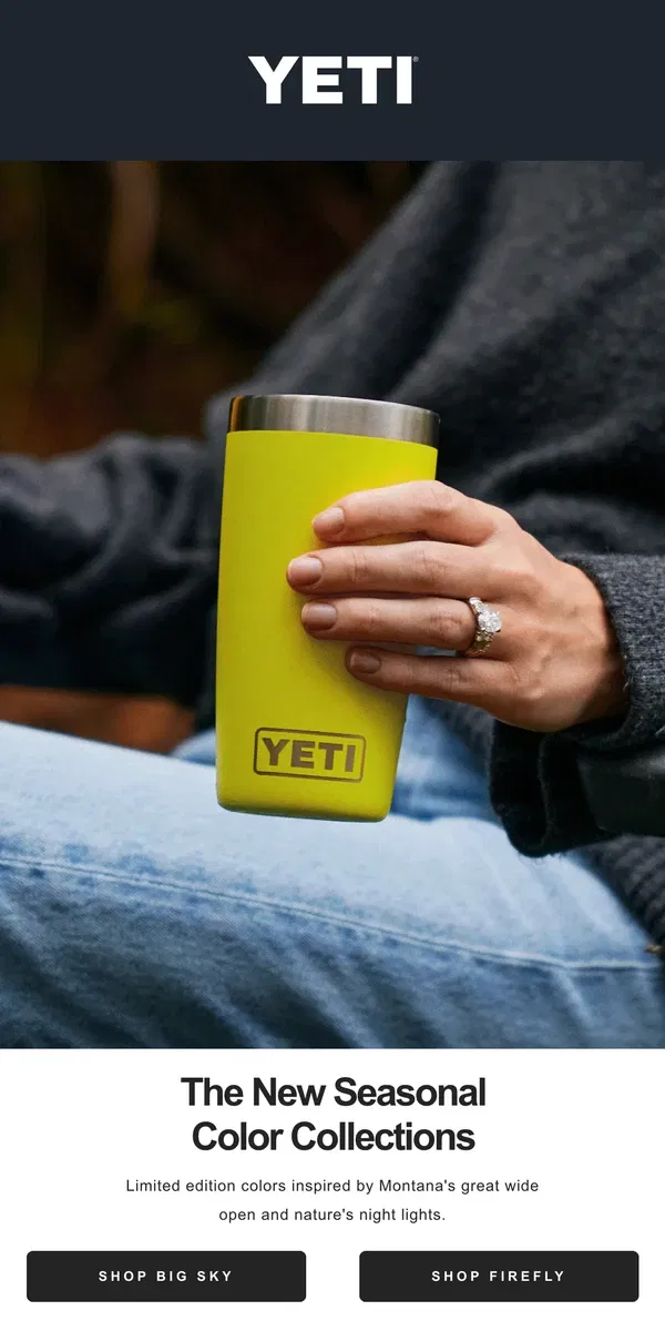 Email from YETI. We’ve Got New Colors From The Wild