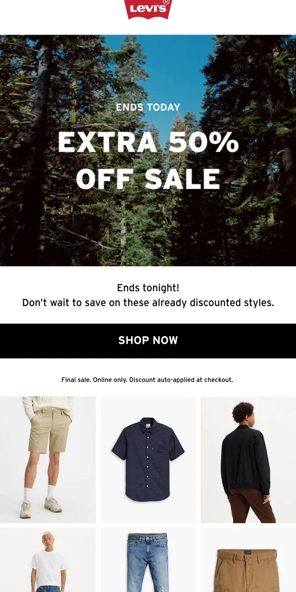 Email from Levi's. Get it before it’s gone