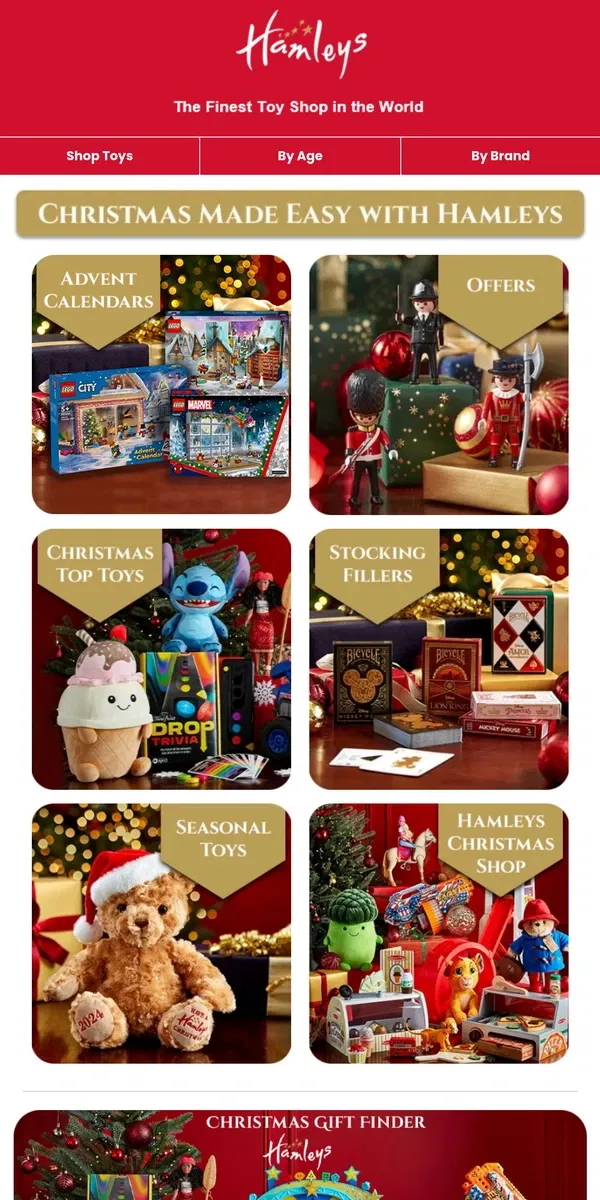 Email from Hamleys. Christmas Made Easy with Hamleys 🎁