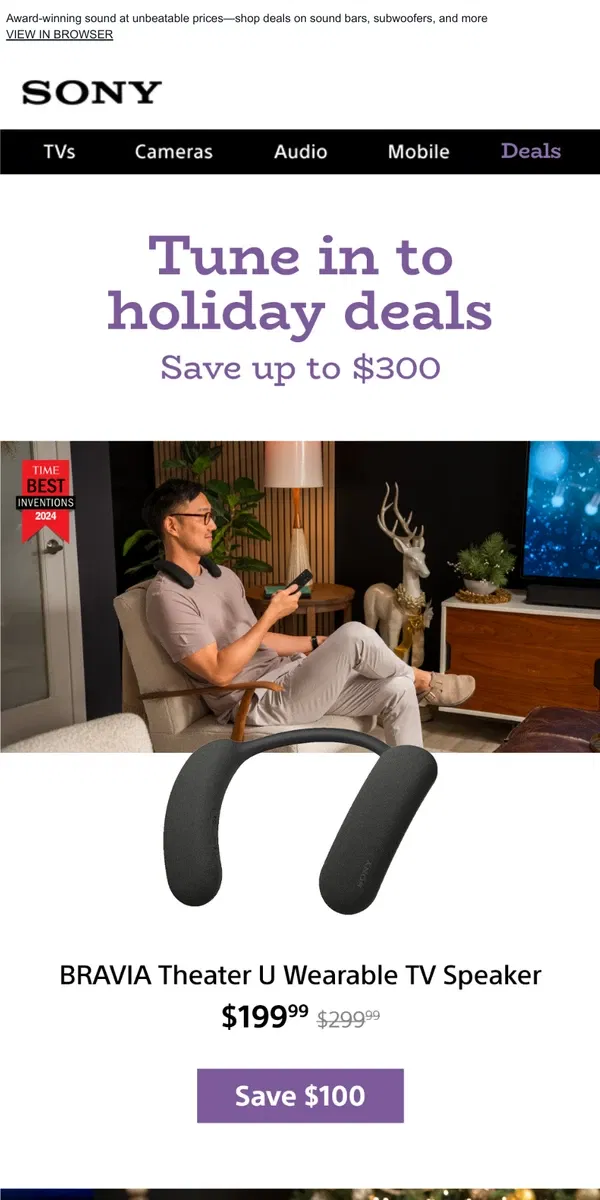 Email from Sony. Surround Yourself With Savings