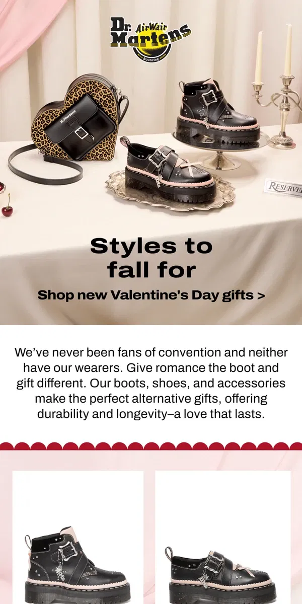 Email from Dr. Martens. Give romance the boot