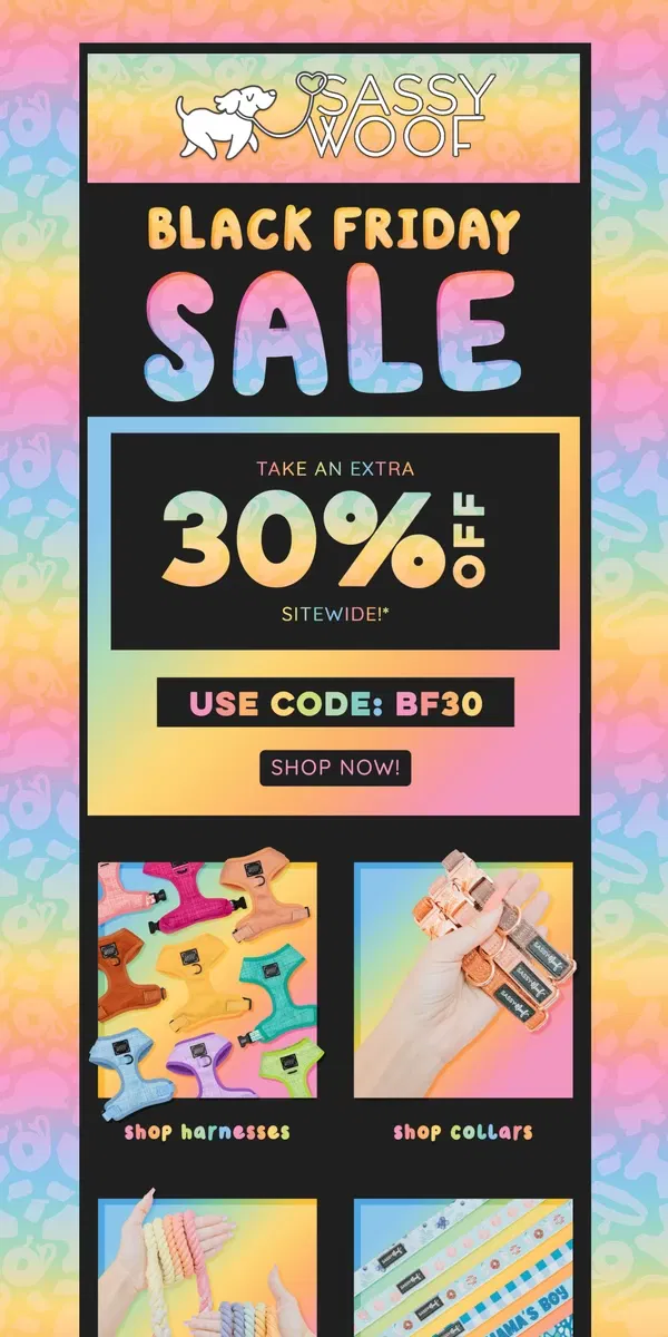 Email from Sassy Woof. ✨ 30% off entire site! ✨