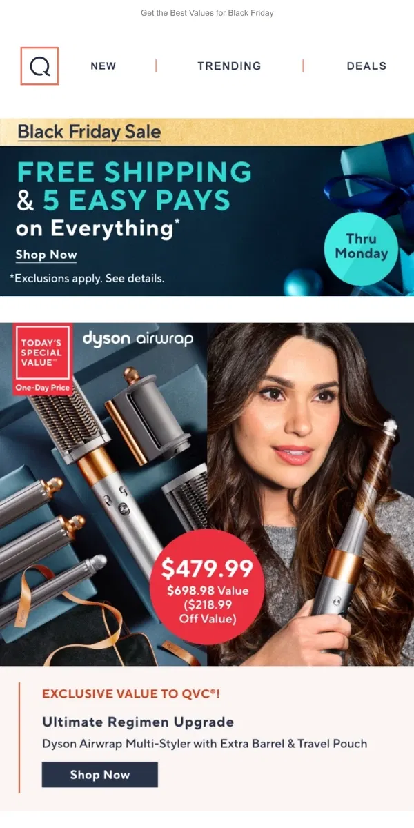 Email from QVC. Free Ship on Your 🛒 + Dyson Airwrap