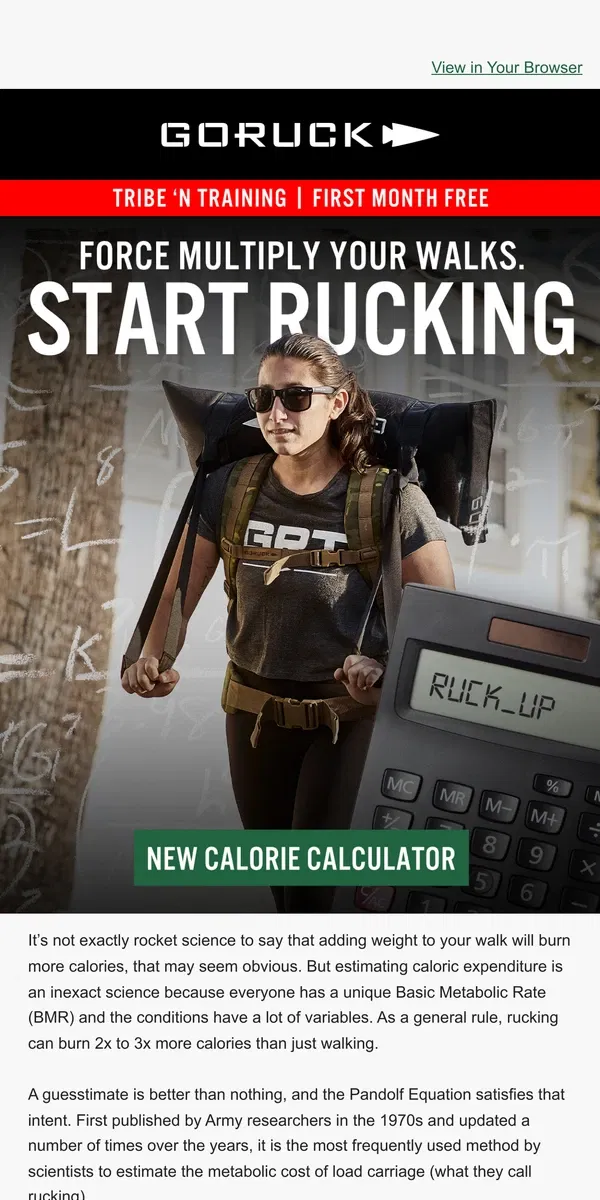 Email from GORUCK. It’s Not Rocket Science