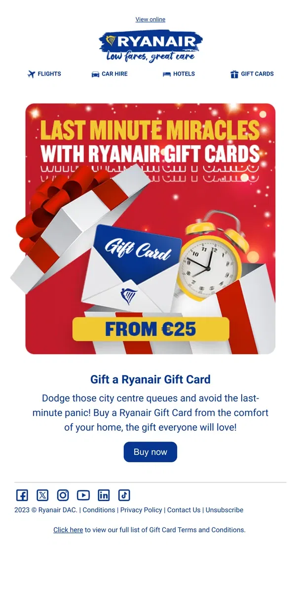 Email from Ryanair. Have you left it a bit late? 👀🎁