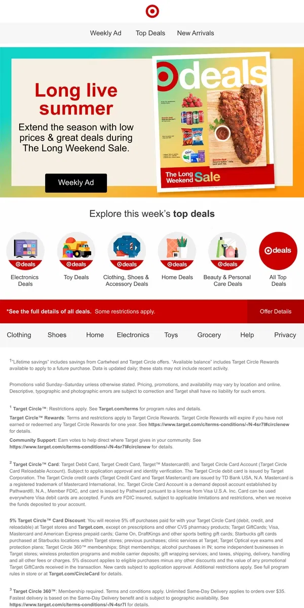 Email from Target. Use the Weekly Ad to get weekend-ready with Top Offers.