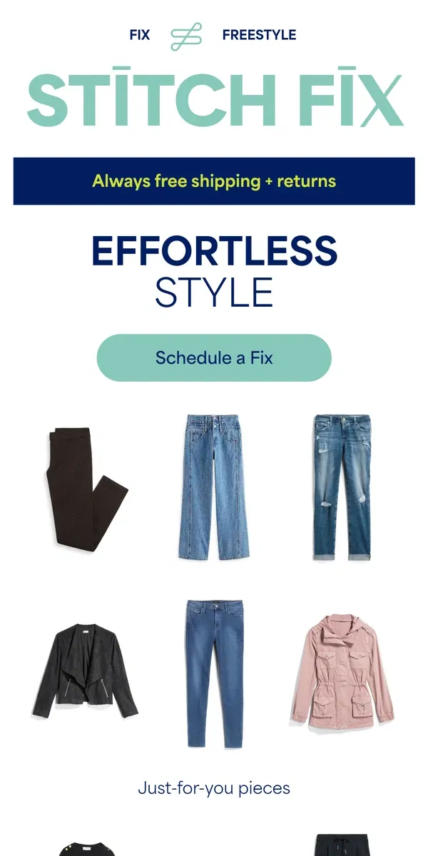 Email from Stitch Fix. Head-to-toe effortless