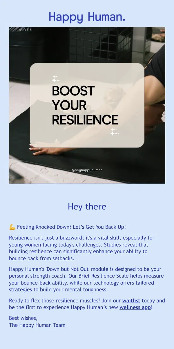 Email from Happy Home. 📱[5 Days Left: App Launch Countdown] Building Resilience: Your Personal Strength Trainer