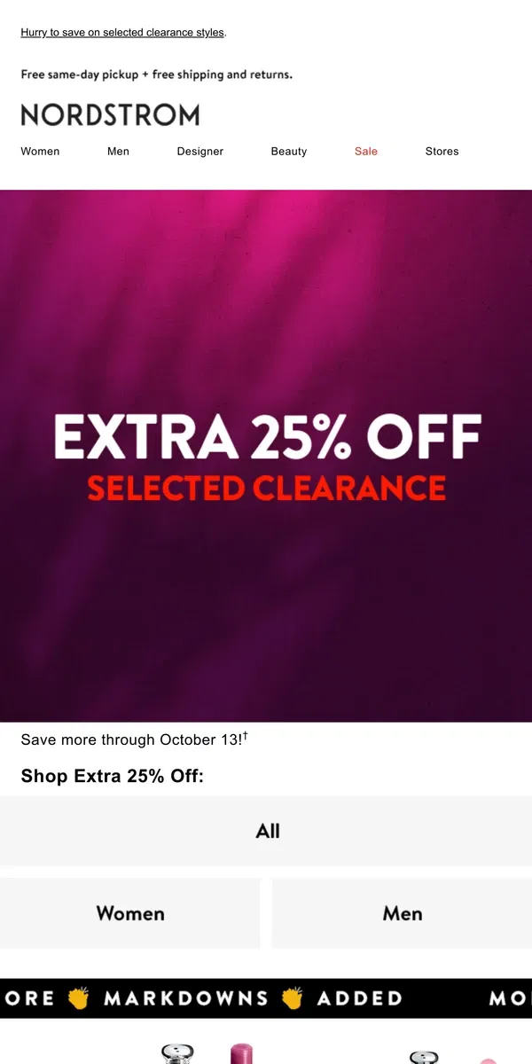 Email from Nordstrom. 🚨 Extra 25% off 🚨