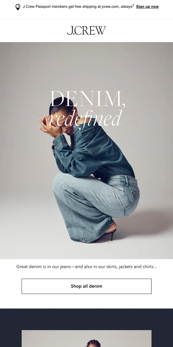 Email from J.Crew. Denim, but not jeans