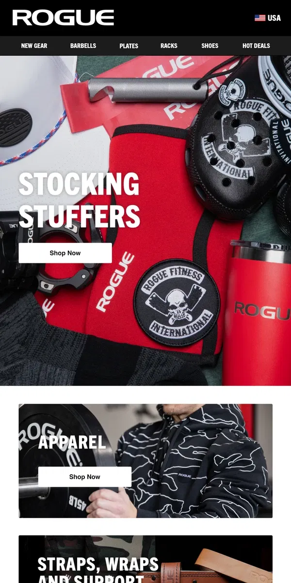 Email from Rogue Fitness. Stock Up on Rogue Stocking Stuffers