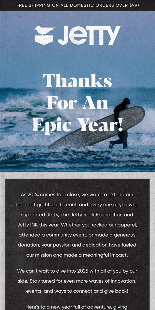 Email from Jetty. Thanks for an epic year!