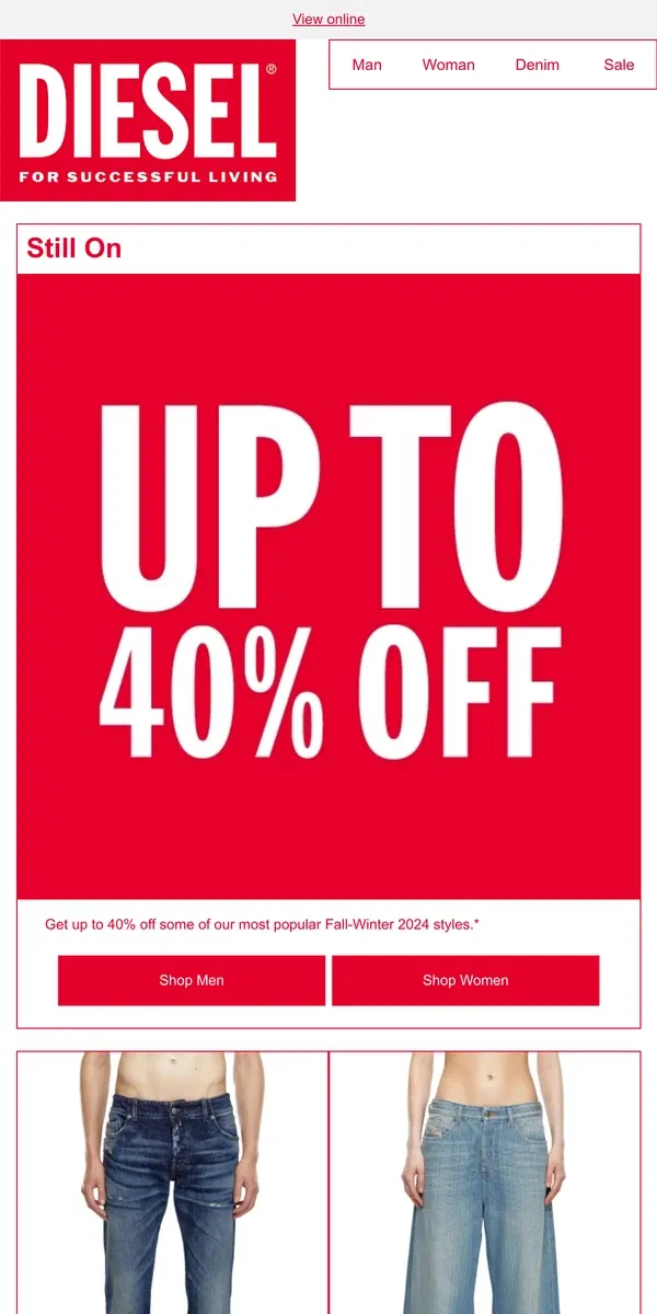 Email from Diesel. Up To 40% Off | End Of Season Sale