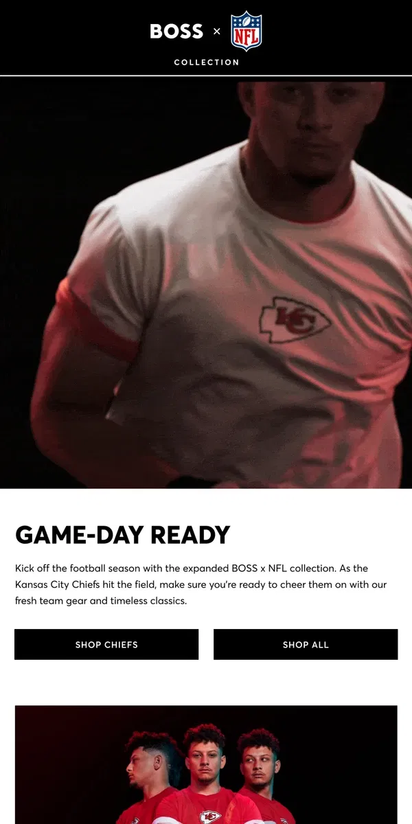 Email from HUGO BOSS. Celebrate the Season Opener with BOSS x NFL