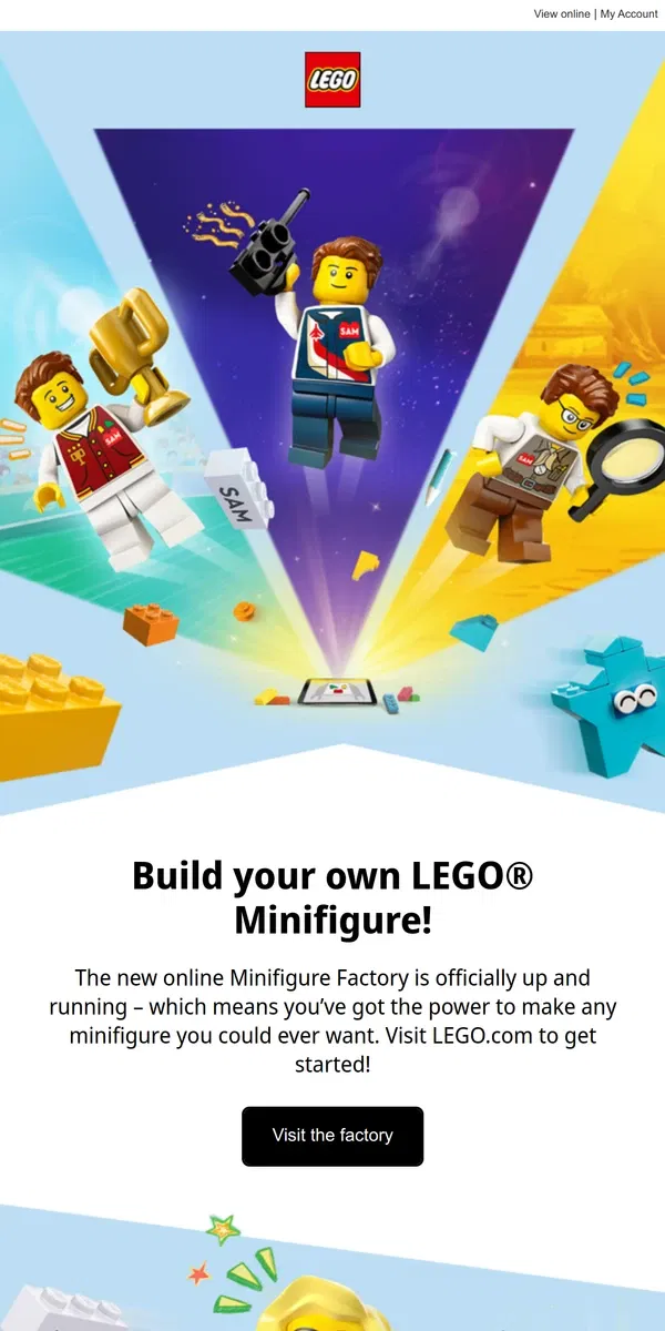 Email from Lego. Make your own LEGO® minifigure!