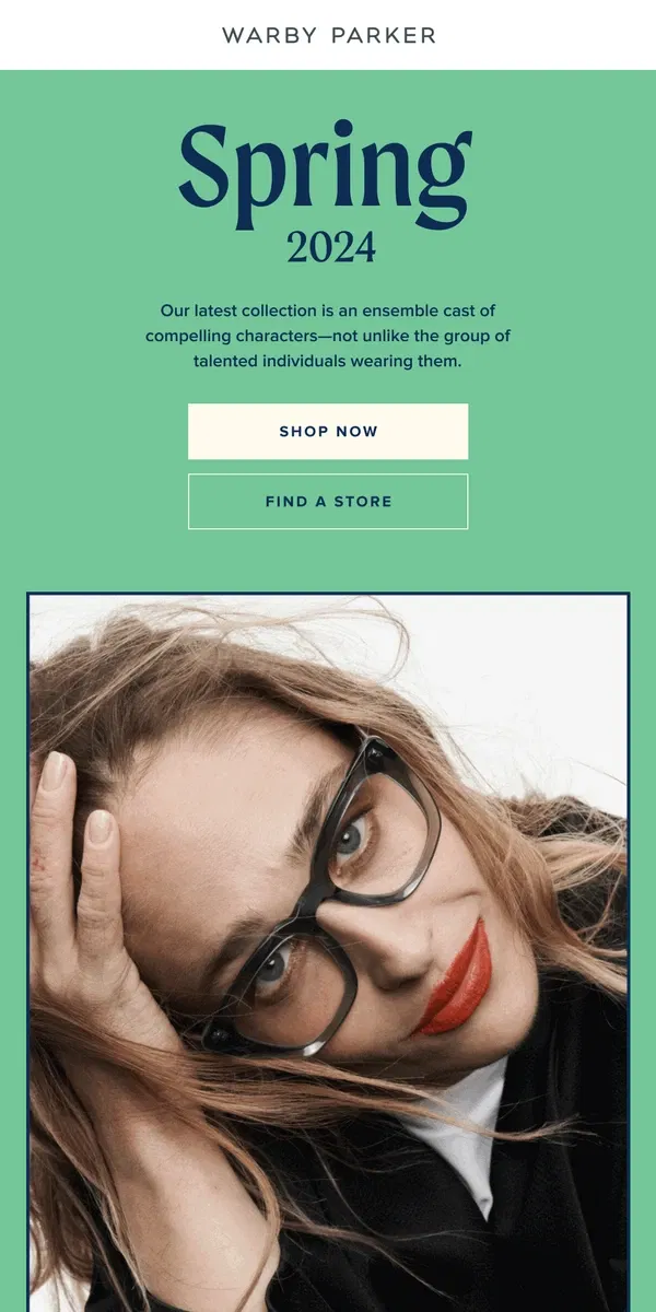 Email from Warby Parker. These are scene-stealers