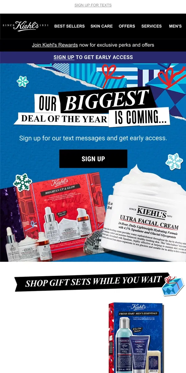 Email from Kiehl's. Don't Miss Your Black Friday Early Access!